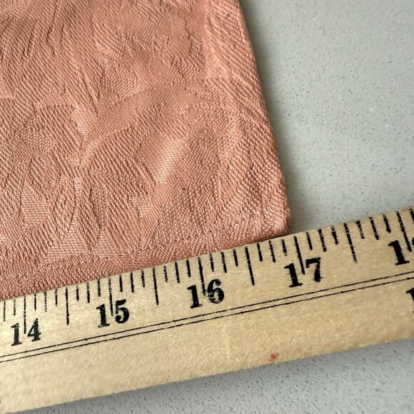 Set of 8 Vintage Damask Napkins 17x17" Square Floral Coral Warm Pink - Picture 7 of 7